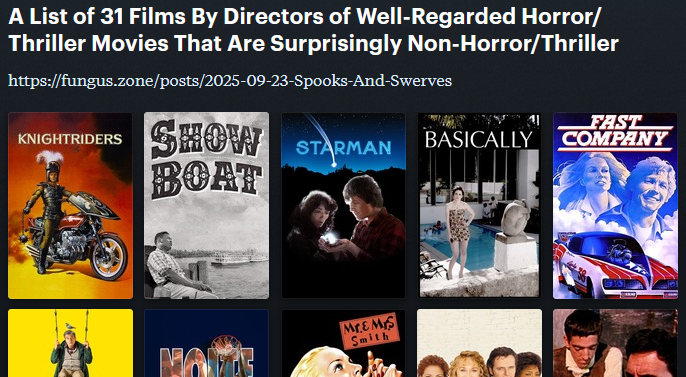 Screenshot of my Letterboxd list with a selection of the movies below in view